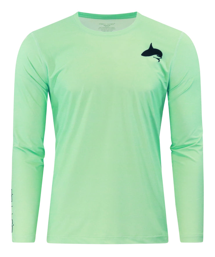 FISH LAIR | Cyan Green | Long Sleeve | Large Logo Design T-Shirt