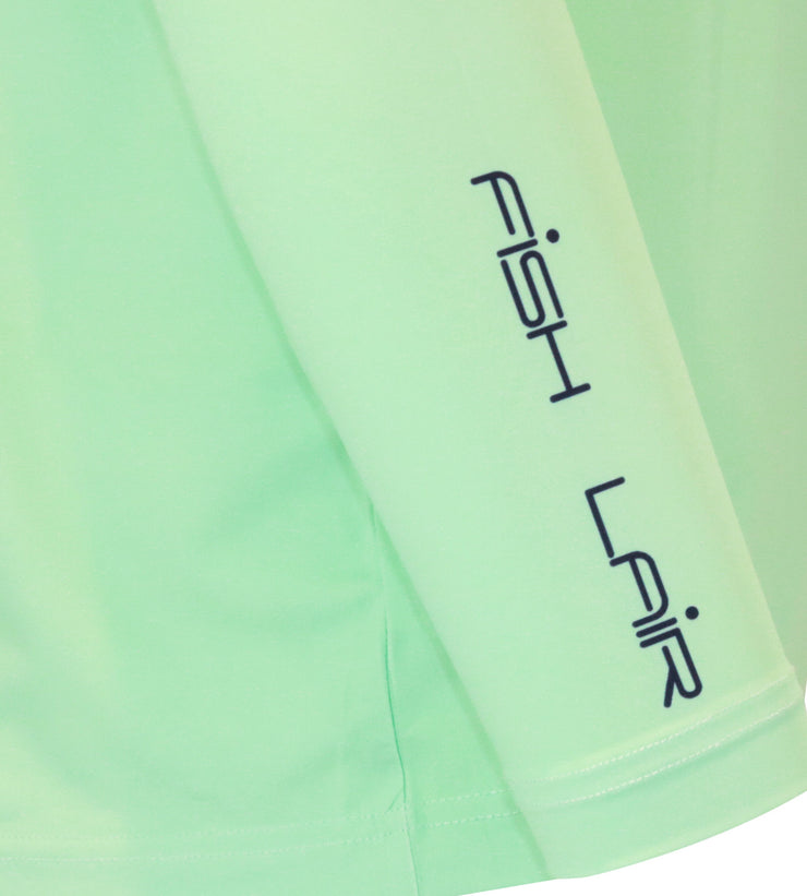 FISH LAIR | Cyan Green | Long Sleeve | Large Logo Design T-Shirt