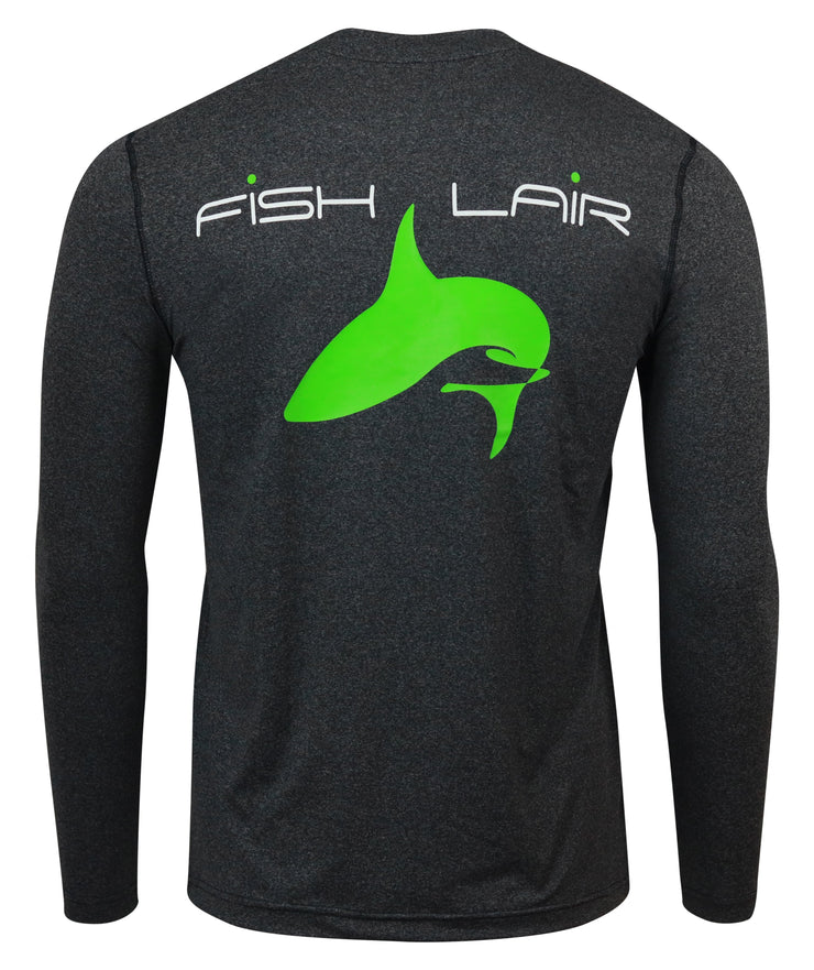 FISH LAIR | Black Sand | Long Sleeve | Large Logo Design T-Shirt