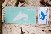 FISH LAIR | White Vinyl Decal Sticker | (7"W x 3.5"H)