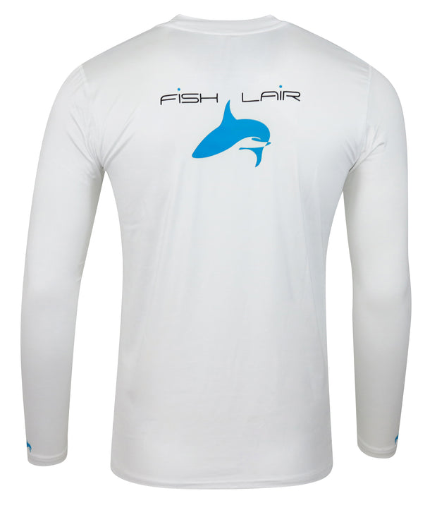 FISH LAIR |Pearl White | Long Sleeve | Small Logo Design T-Shirt