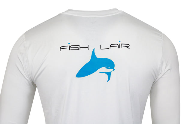 FISH LAIR |Pearl White | Long Sleeve | Small Logo Design T-Shirt