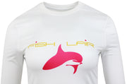 FISH LAIR Women Long Sleeve Pearl White T-Shirt